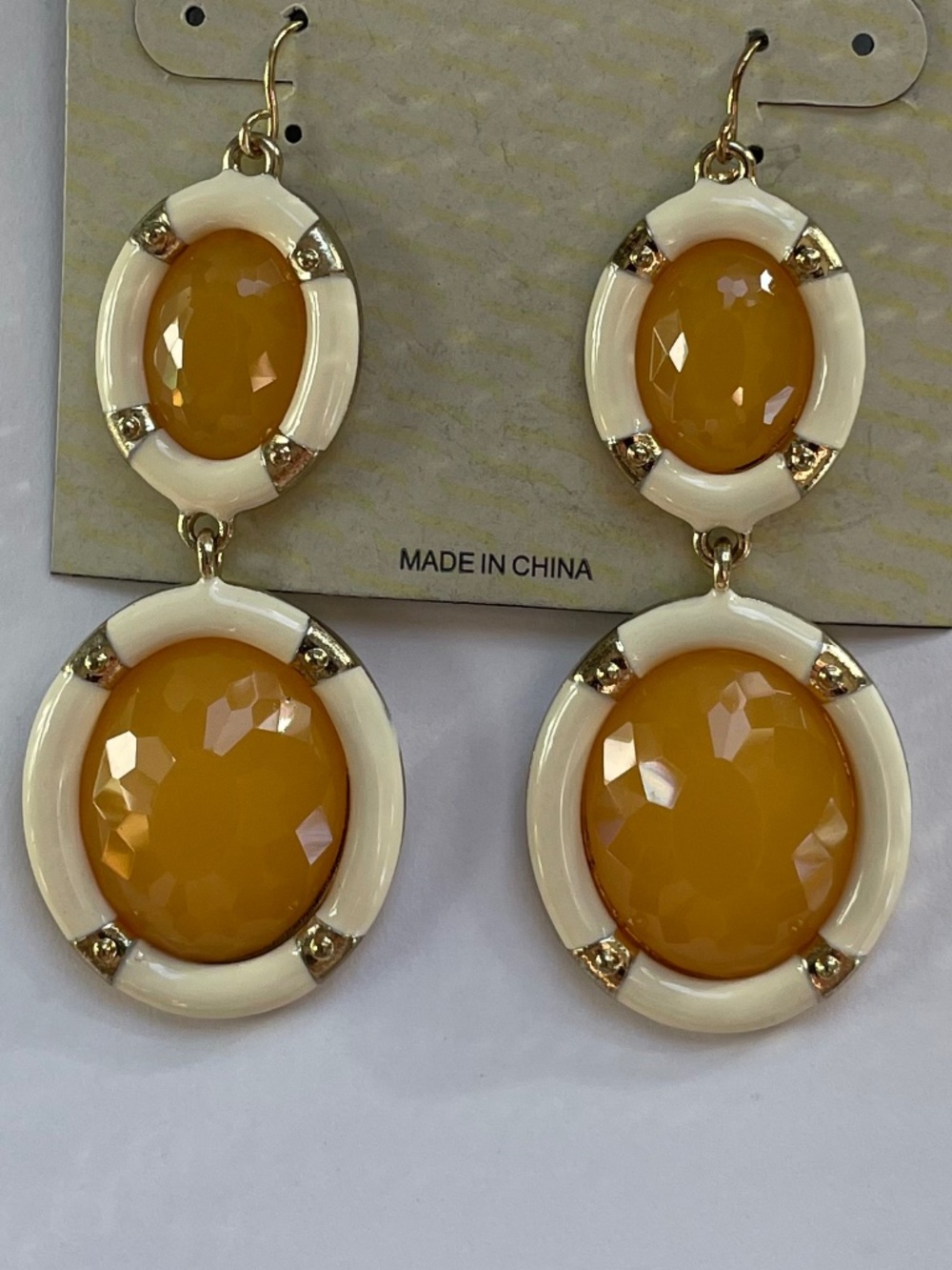 NIP Double Oval 2 1/2” Dangle Earrings (Pierced)